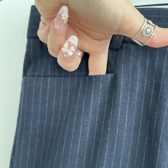 Gap Modern Boot Pants 4R Blue Pinstripe Slacks Trousers NWOT - Picture 4 of 8